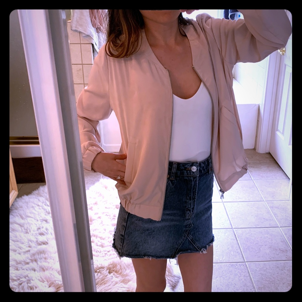 Women’s Silky Zip-Up Light Bomber Jacket